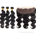 10a bundle di capelli delle onde vergine brasiliane con frontale